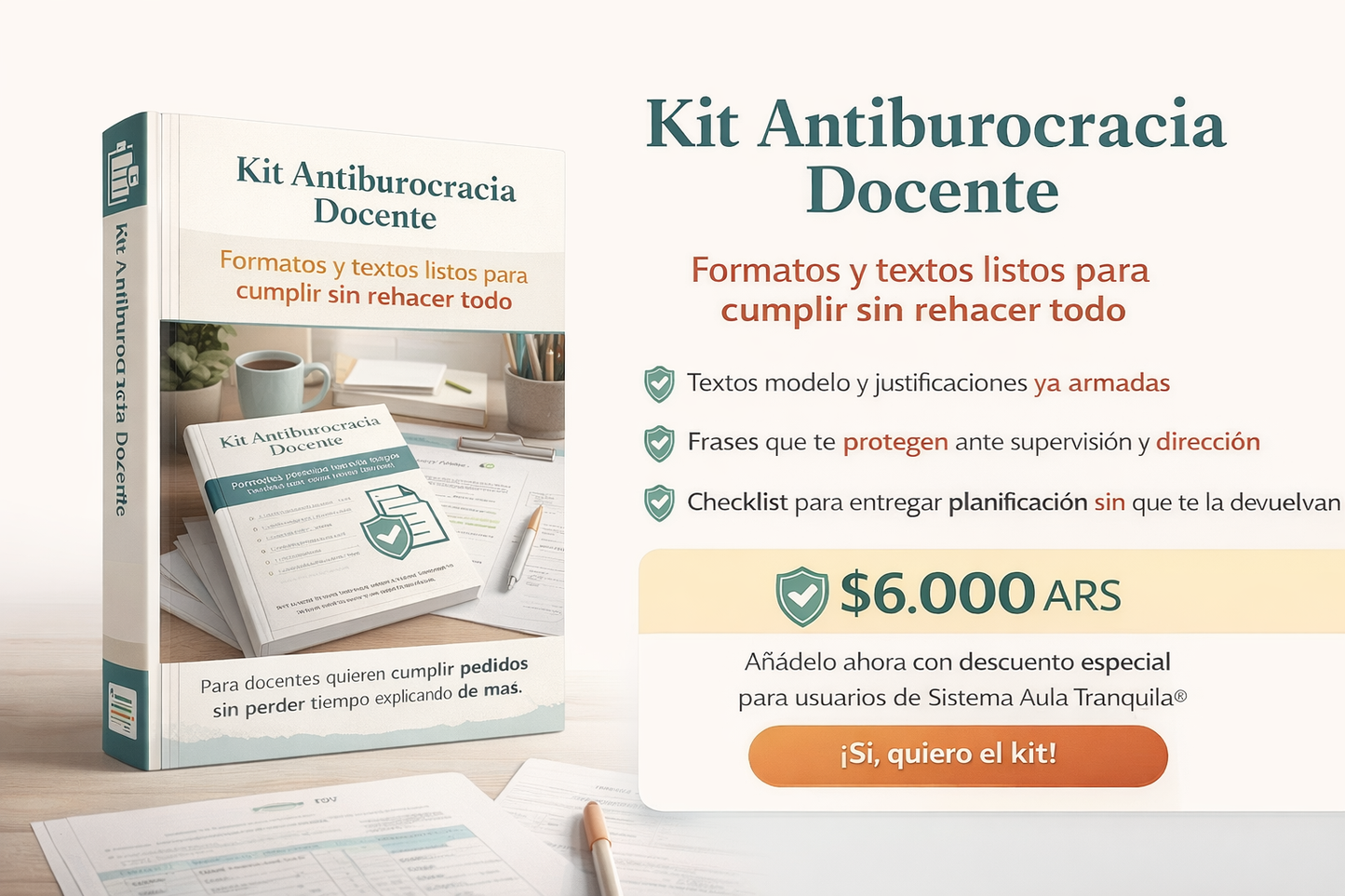 Kit Antiburocracia Docente – Formatos y textos listos para cumplir sin rehacer todo